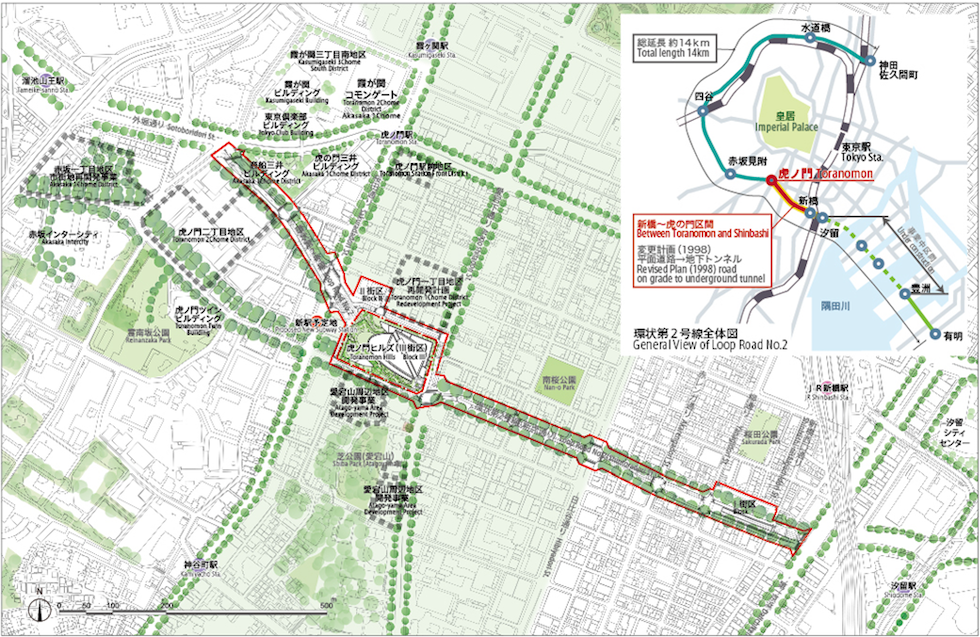 Wide Area Map of Toranomon Hills